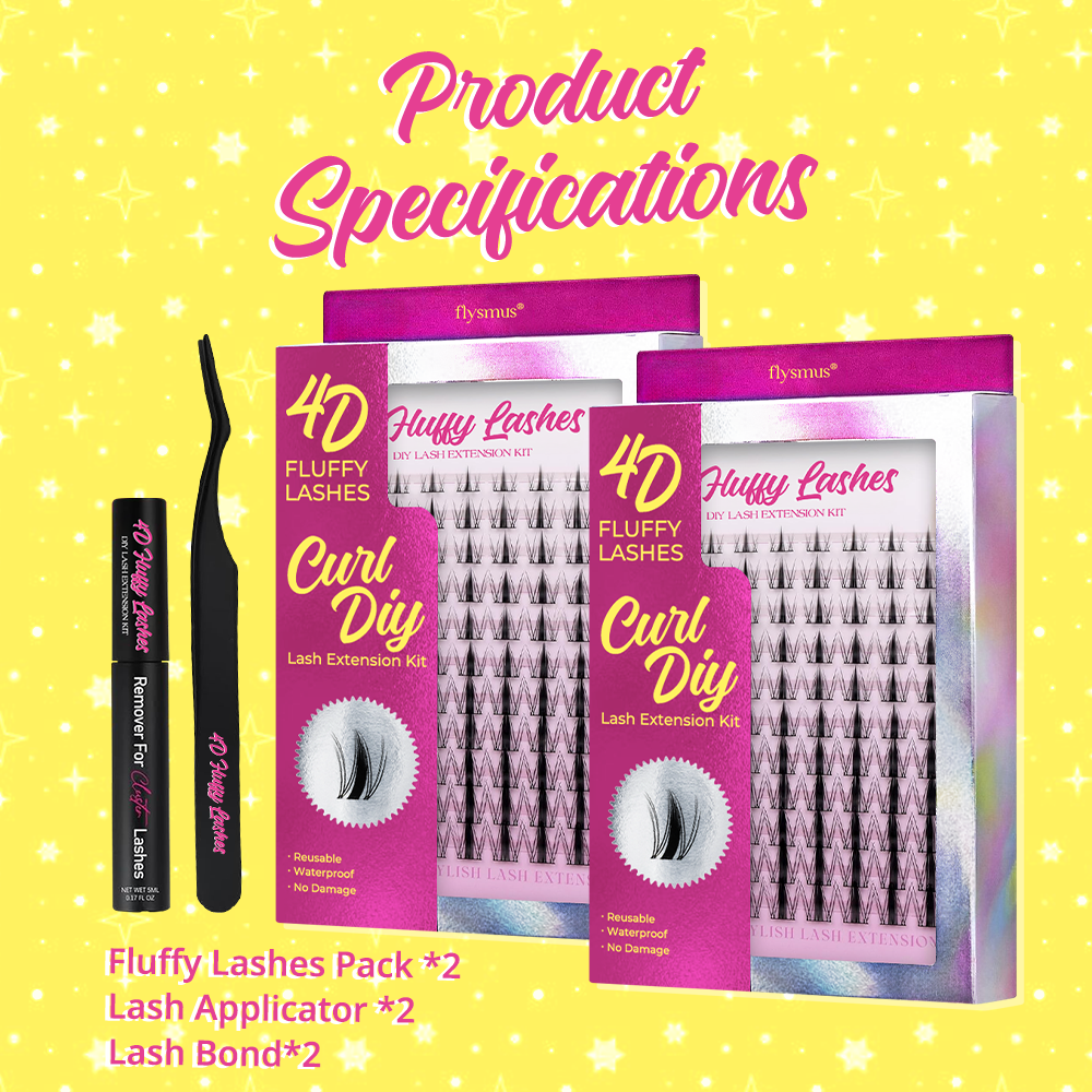 flysmus® 4D Fluffy Lashes C D Curl DIY Lash Extension Kit