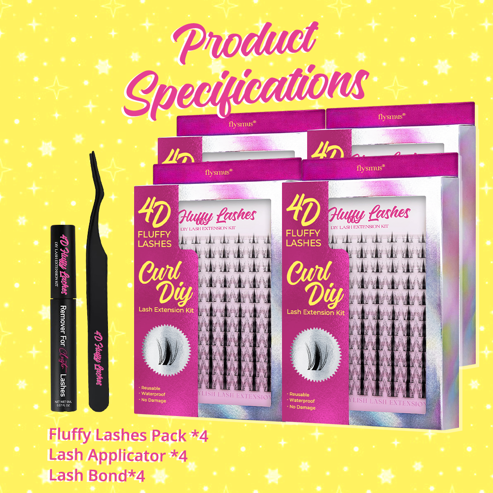 flysmus® 4D Fluffy Lashes C D Curl DIY Lash Extension Kit