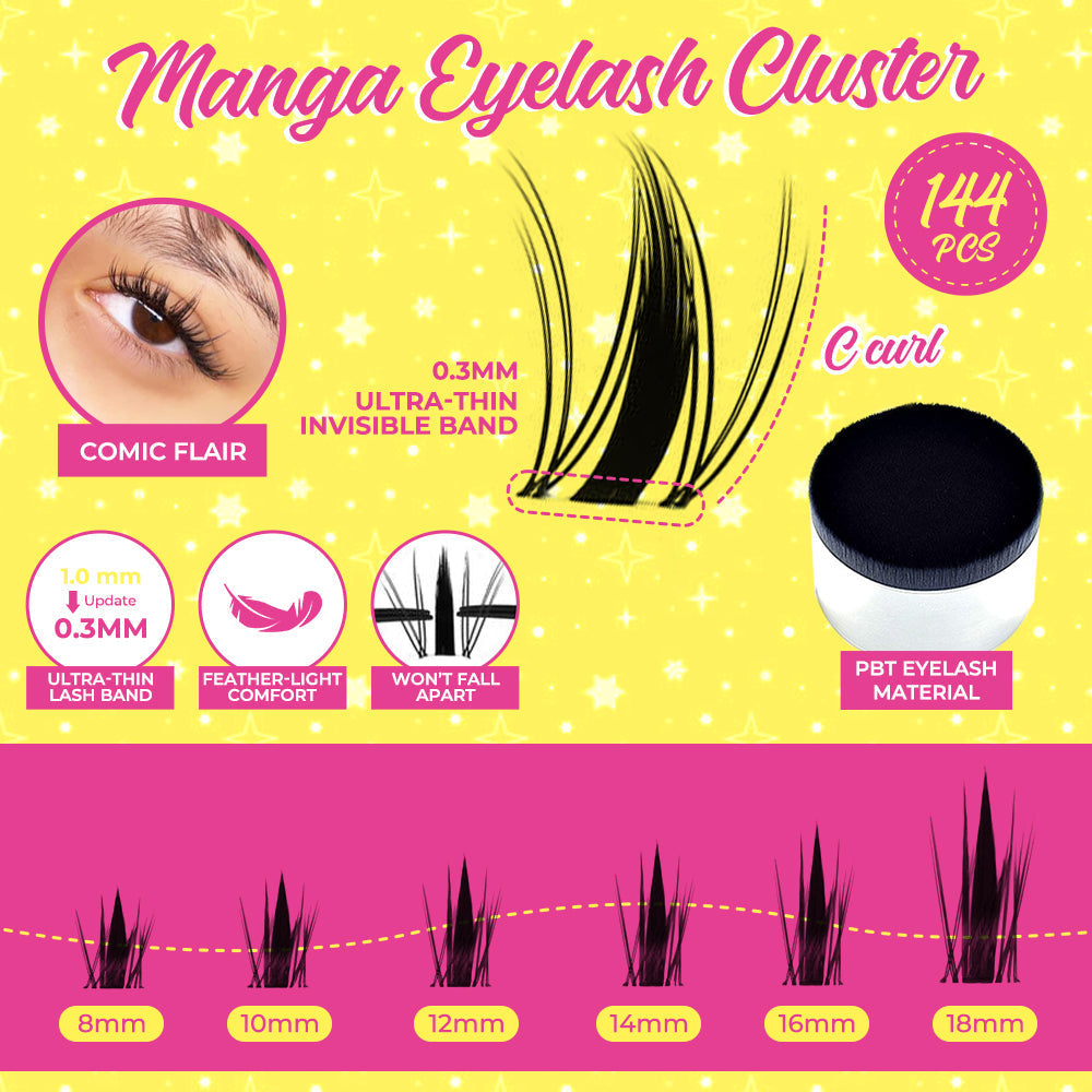 flysmus® 4D Fluffy Lashes C D Curl DIY Lash Extension Kit