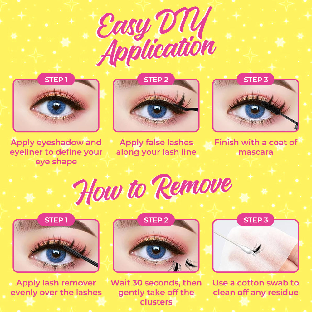 flysmus® 4D Fluffy Lashes C D Curl DIY Lash Extension Kit