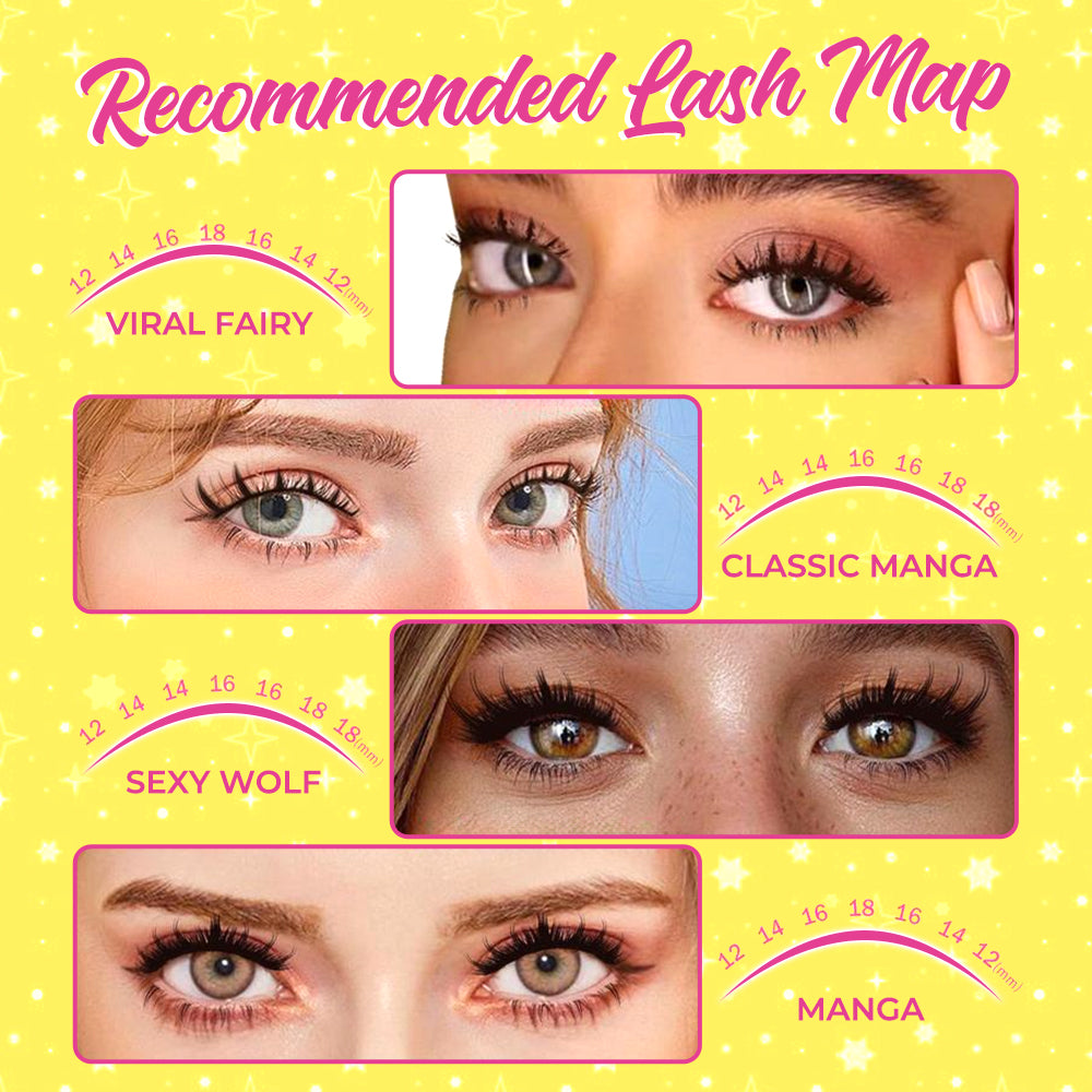 flysmus® 4D Fluffy Lashes C D Curl DIY Lash Extension Kit