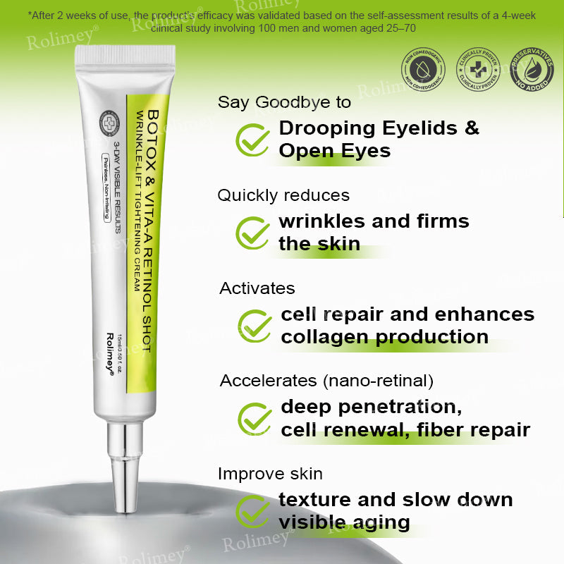 👨‍⚕️💙Made and shipped from Australia 💫Rolimey® Botox & Vita-A Retinol Shot Wrinkle-Lift Tightening cream - Last Day Promotion 70% OFF