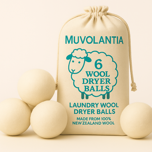 Muvolantia Natural Fabric Softener Laundry Wool Dryer Balls