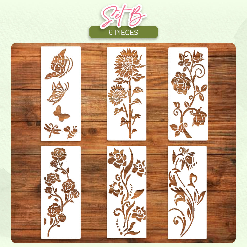 flysmus® Garden Fence Large Flower Stencils DIY Decoration Bloom Trace