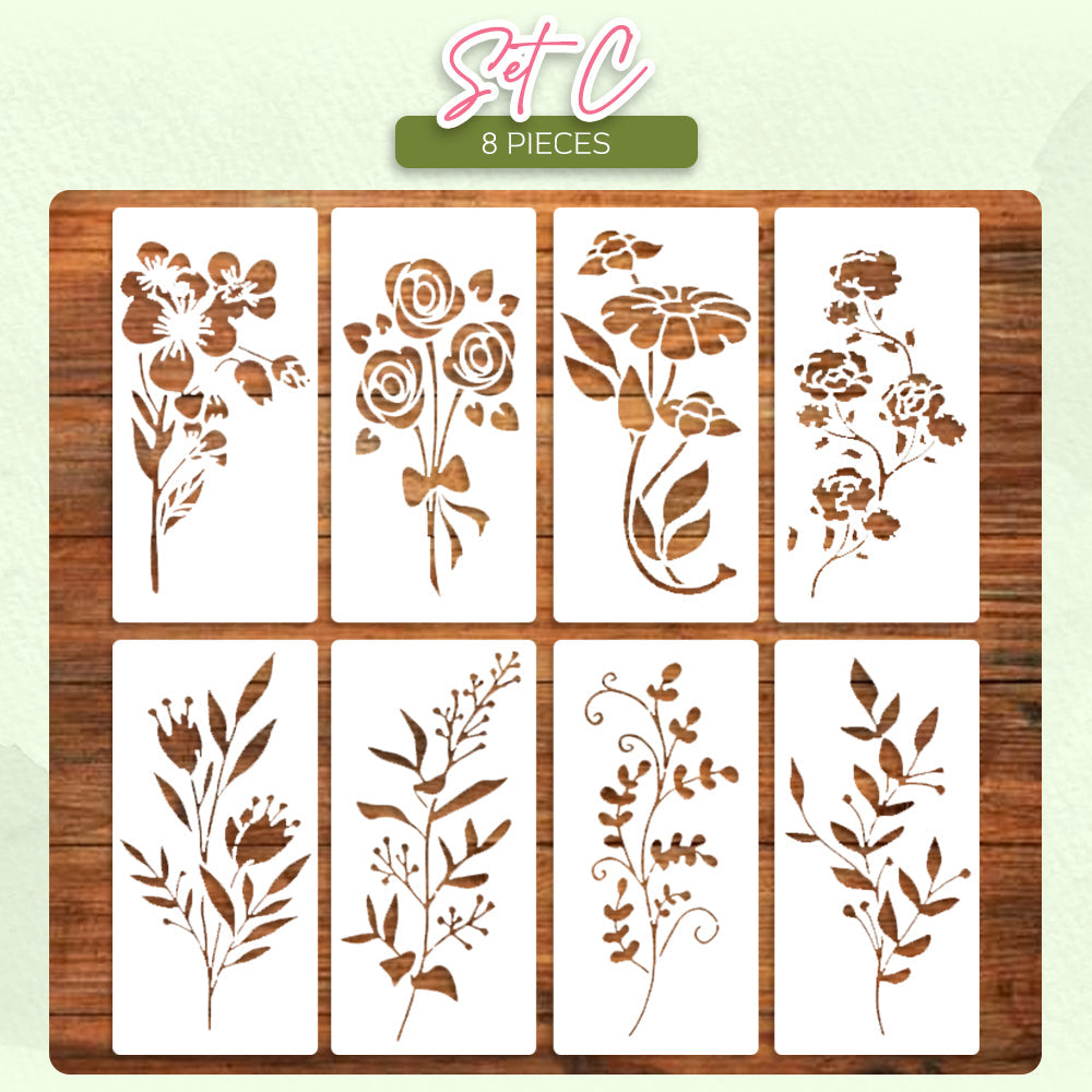 flysmus® Garden Fence Large Flower Stencils DIY Decoration Bloom Trace
