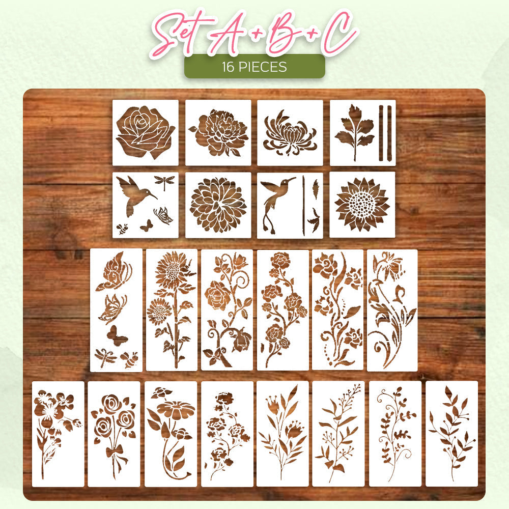 flysmus® Garden Fence Large Flower Stencils DIY Decoration Bloom Trace