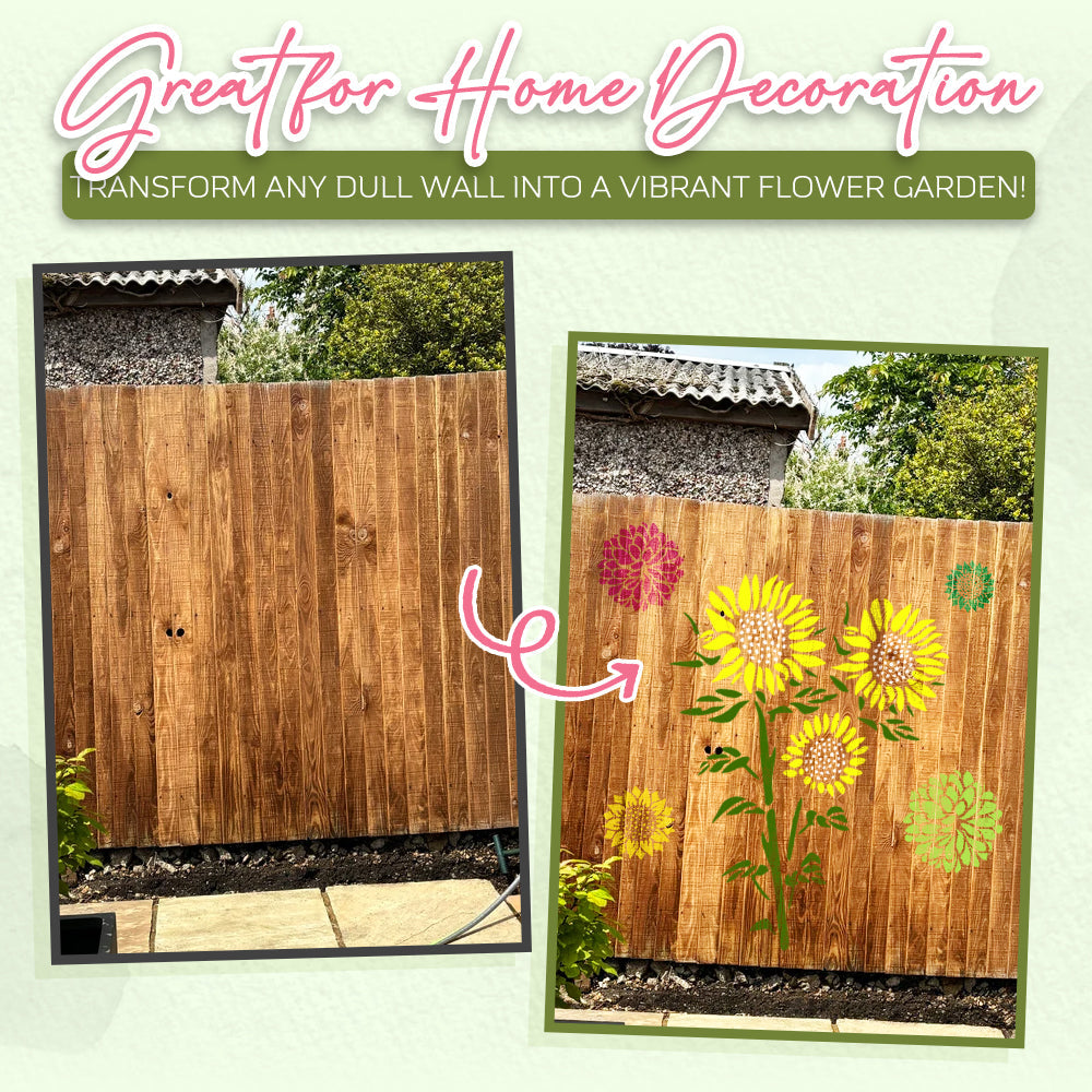 flysmus® Garden Fence Large Flower Stencils DIY Decoration Bloom Trace