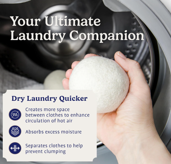 Muvolantia Natural Fabric Softener Laundry Wool Dryer Balls