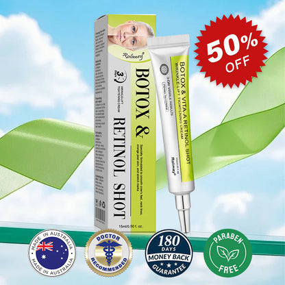 👨‍⚕️💙Made and shipped from Australia 💫Rolimey® Botox & Vita-A Retinol Shot Wrinkle-Lift Tightening cream - Last Day Promotion 70% OFF